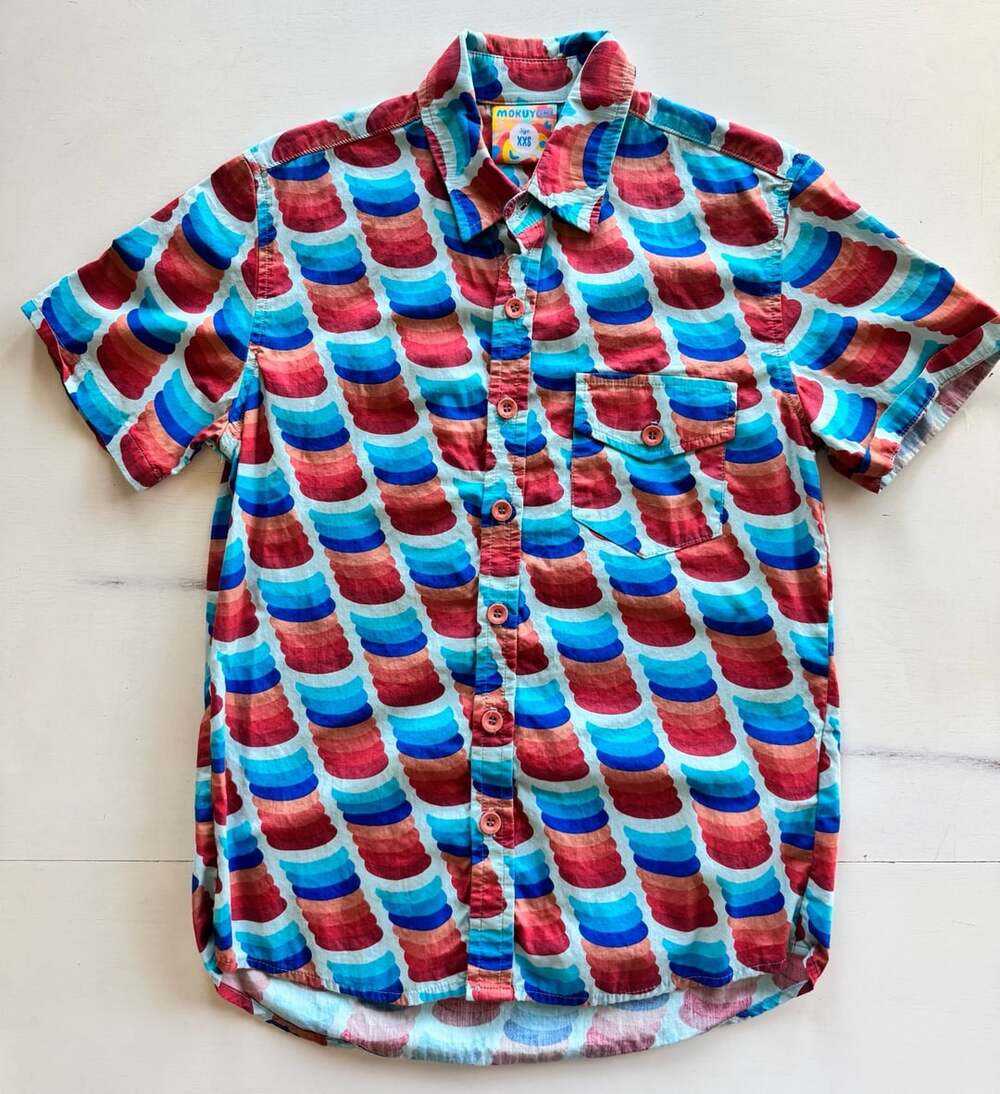 Mokuyobi Short Sleeve Button-Down Shirt Size XXS Multicolored